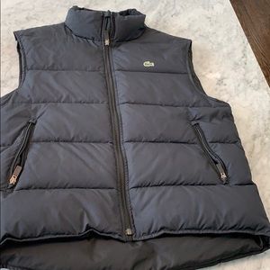 Lacoste Black Full Zip Puffer Vest Size M-L
